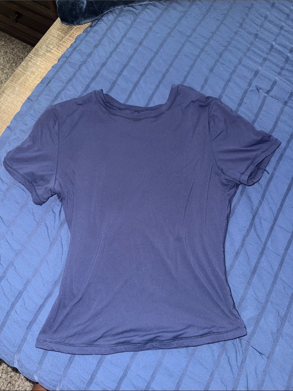 Amazon Women's Navy Short Sleeve Compression Tee